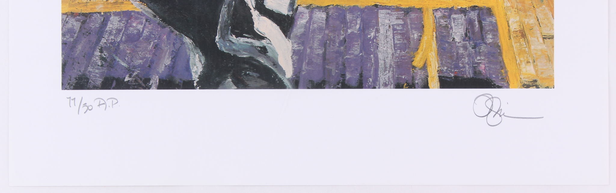 Opie Otterstad Signed Shaquille O'Neal Lakers LE 17x40 Lithograph at PristineAuction.com Opie Otterstad Signed Shaquille O'Neal Lakers LE 17x40 Lithograph at PristineAuction.com