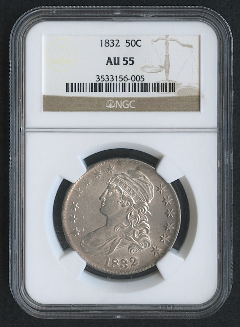 1832 50¢ Capped Bust Half Dollar (NGC AU 55) at PristineAuction.com 1832 50¢ Capped Bust Half Dollar (NGC AU 55) at PristineAuction.com