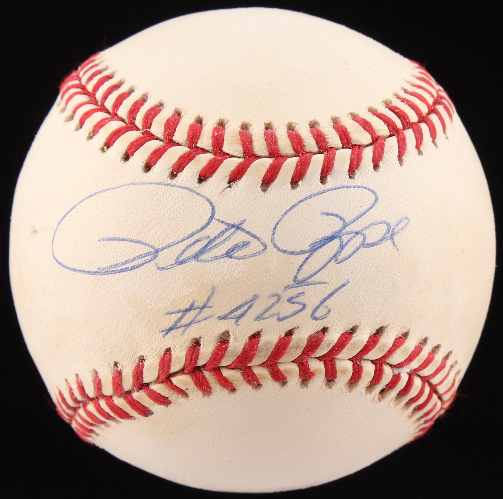Pete Rose Signed ONL Baseball Inscribed "#4256" with Display Case (PSA COA) at PristineAuction.com Pete Rose Signed ONL Baseball Inscribed "#4256" with Display Case (PSA COA) at PristineAuction.com