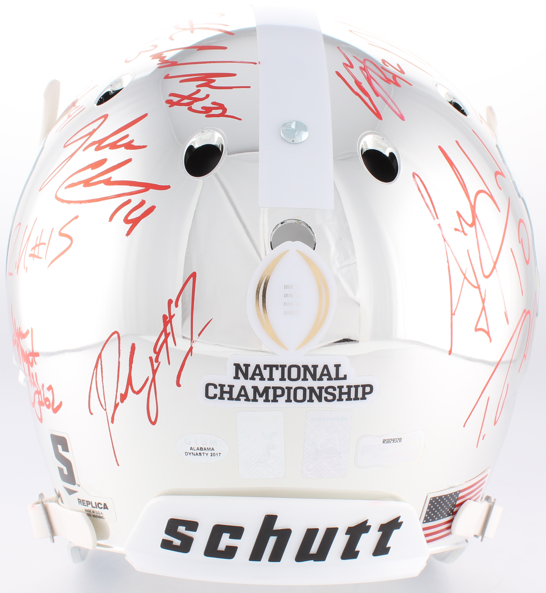 Alabama Crimson Tide Modern Greats Chrome Full-Size Helmet Signed by (20) with Mark Ingram Jr., Derrick Henry, Minka Fitzpatrick (Radtke COA Ingram & Henry Holograms) at PristineAuction.com Alabama Crimson Tide Modern Greats Chrome Full-Size Helmet Signed by (20) with Mark Ingram Jr., Derrick Henry, Minka Fitzpatrick (Radtke COA Ingram & Henry Holograms) at PristineAuction.com