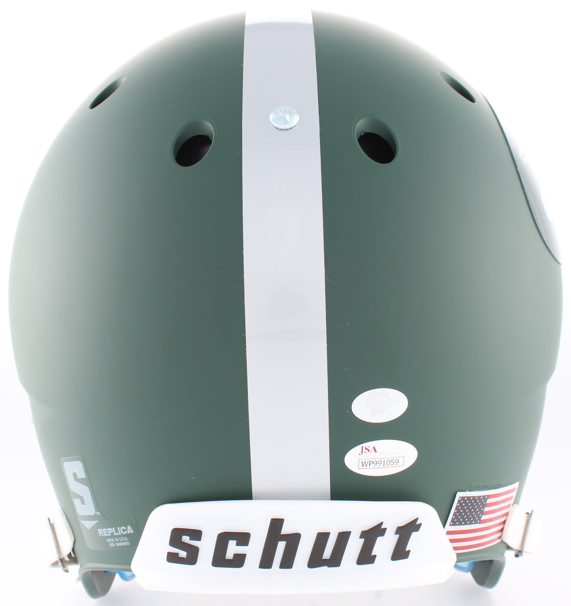 Joe Namath Signed Jets Custom Matte Green Full-Size Helmet (JSA COA & Namath Hologram) at PristineAuction.com Joe Namath Signed Jets Custom Matte Green Full-Size Helmet (JSA COA & Namath Hologram) at PristineAuction.com