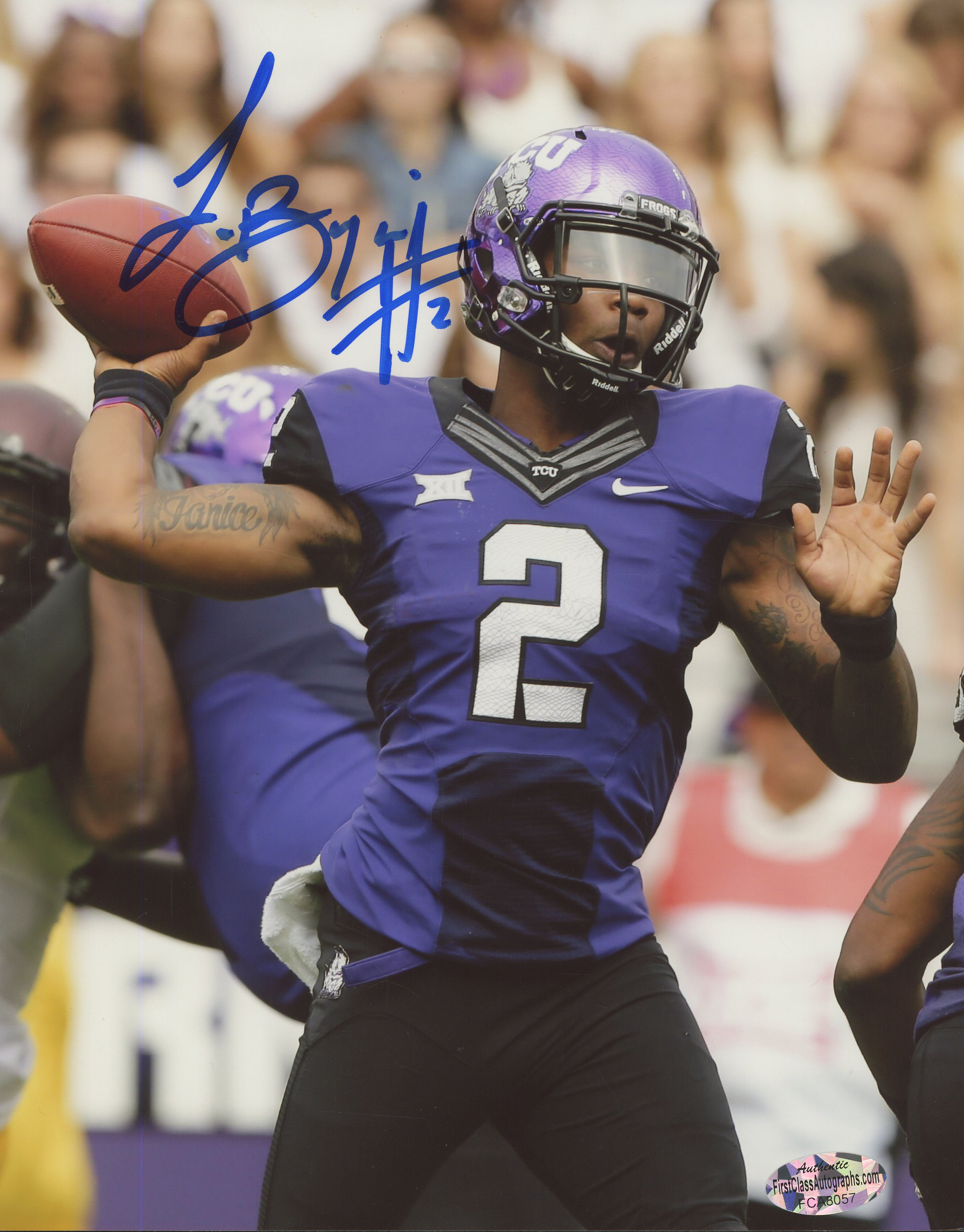 Trevone Boykin Signed TCU Horned Frogs 8x10 Photo (First Class Autographs COA) at PristineAuction.com Trevone Boykin Signed TCU Horned Frogs 8x10 Photo (First Class Autographs COA) at PristineAuction.com