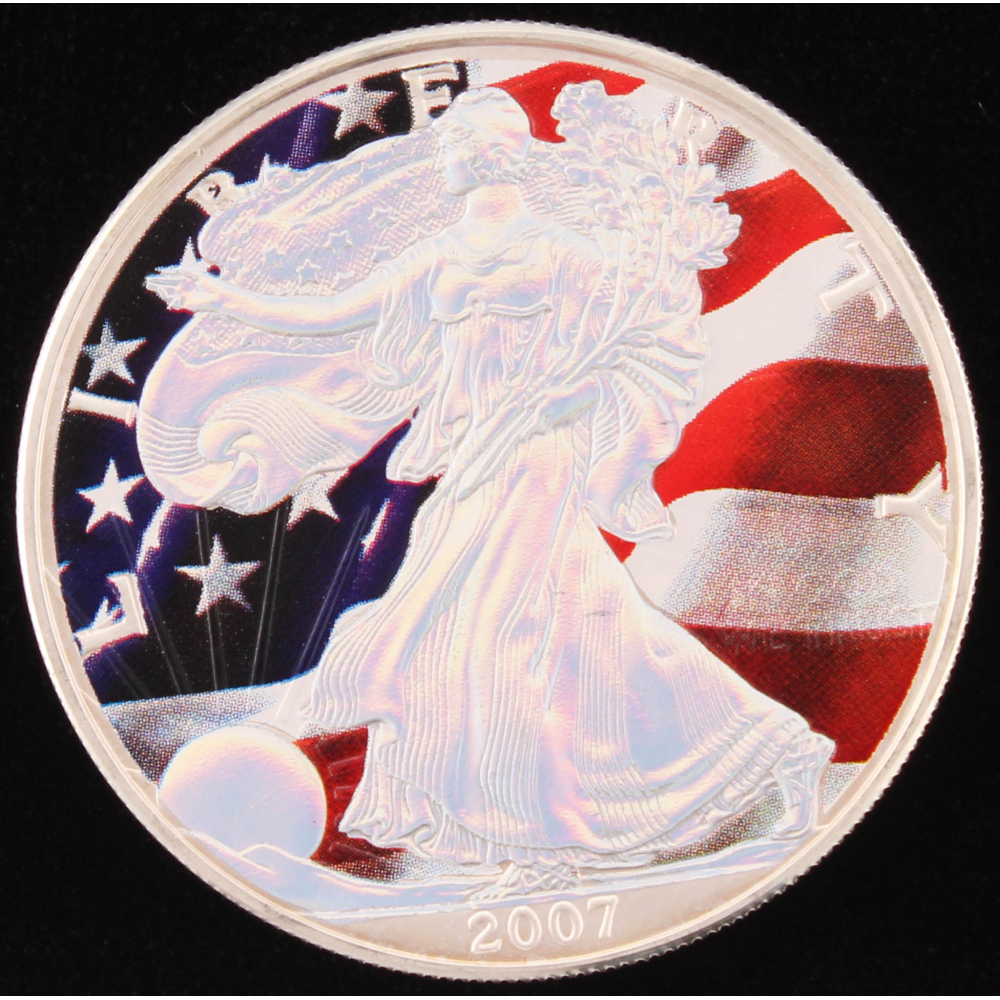 2007 Colorized Walking Liberty Silver Dollar Pristine Auction