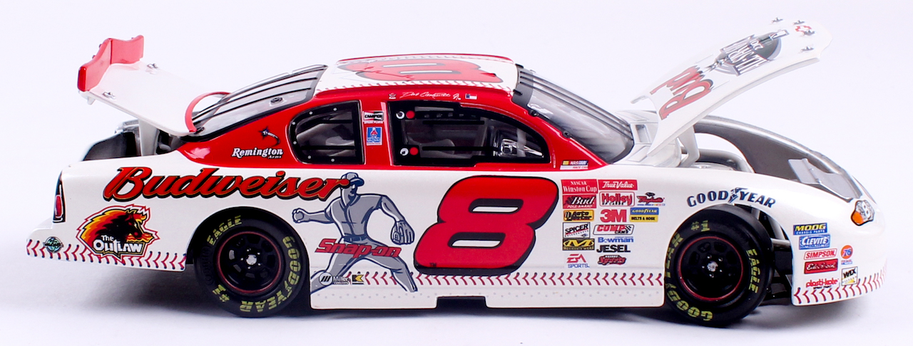 Dale Earnhardt Jr. LE Action Racing NASCAR #8 Budweiser / MLB World Series 2001 Monte Carlo 1:24 Scale Die Cast Stock Car at PristineAuction.com Dale Earnhardt Jr. LE Action Racing NASCAR #8 Budweiser / MLB World Series 2001 Monte Carlo 1:24 Scale Die Cast Stock Car at PristineAuction.com