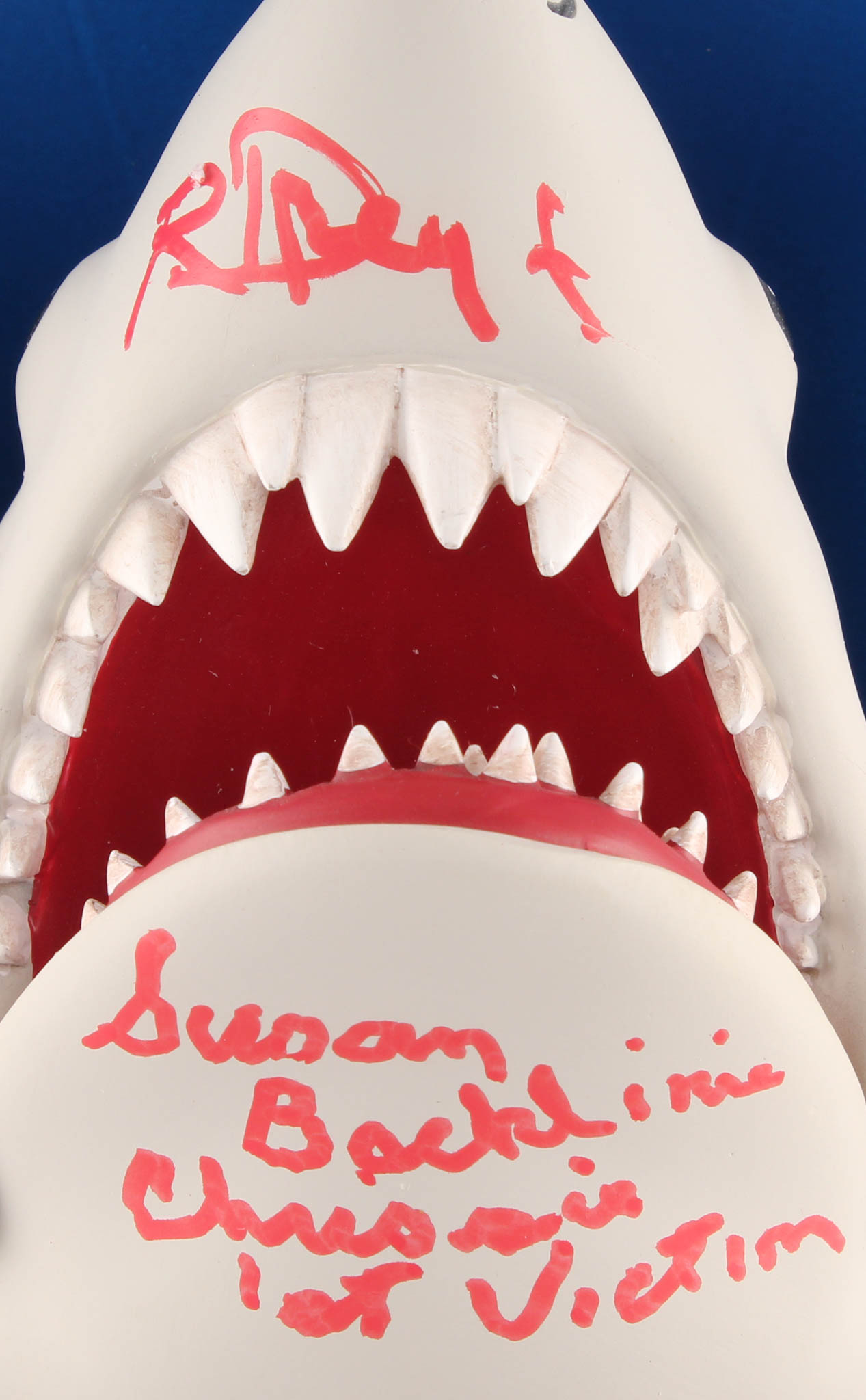 Richard Dreyfuss & Susan Backlinie Signed Jaws - Swimmer Poster Premium Motion Statue Inscribed "Chrissie" & "1st Victim" (JSA COA) at PristineAuction.com Richard Dreyfuss & Susan Backlinie Signed Jaws - Swimmer Poster Premium Motion Statue Inscribed "Chrissie" & "1st Victim" (JSA COA) at PristineAuction.com