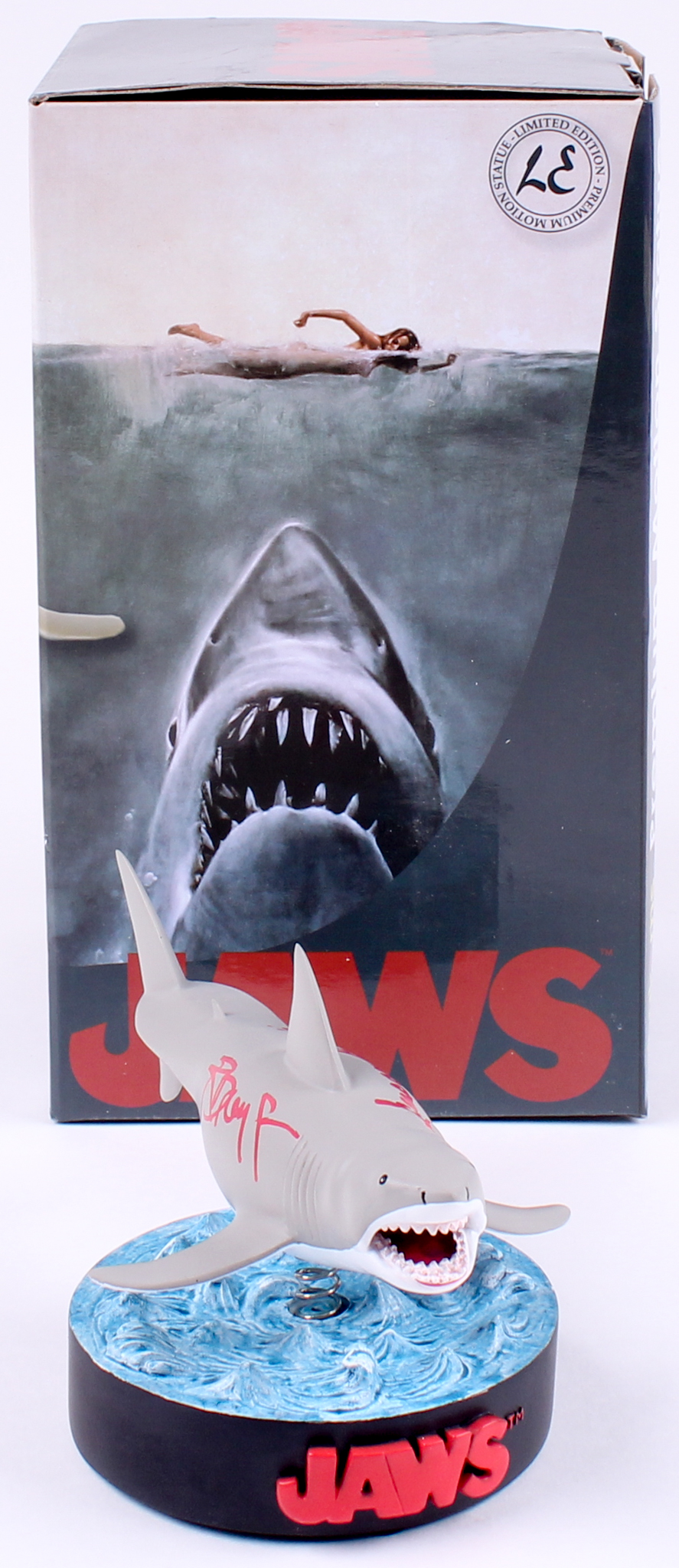 Richard Dreyfuss & Susan Backlinie Signed Jaws Shark Premium Motion Statue (Beckett COA) at PristineAuction.com Richard Dreyfuss & Susan Backlinie Signed Jaws Shark Premium Motion Statue (Beckett COA) at PristineAuction.com