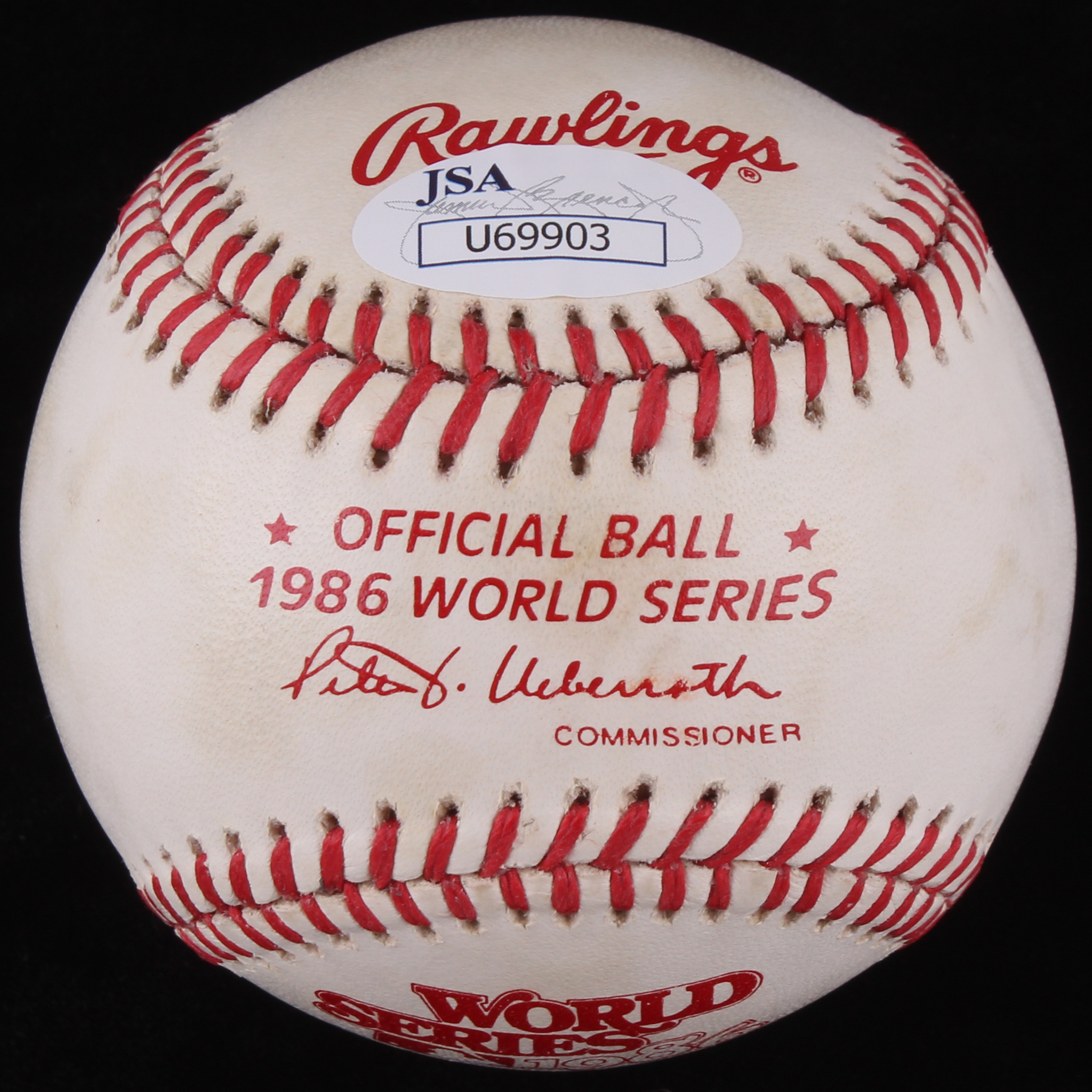 Davey Johnson Signed Official 1986 World Series Baseball Inscribed "86 WS Champs" (JSA COA) at PristineAuction.com Davey Johnson Signed Official 1986 World Series Baseball Inscribed "86 WS Champs" (JSA COA) at PristineAuction.com