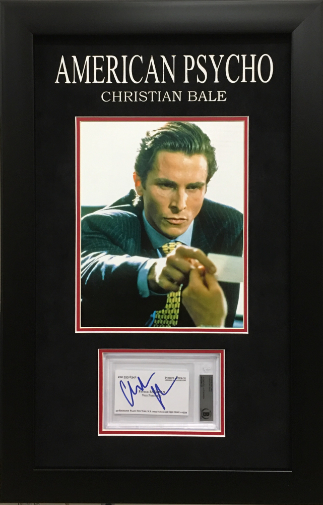 Christian Bale Signed American Psycho 15x23 Custom Framed Display with