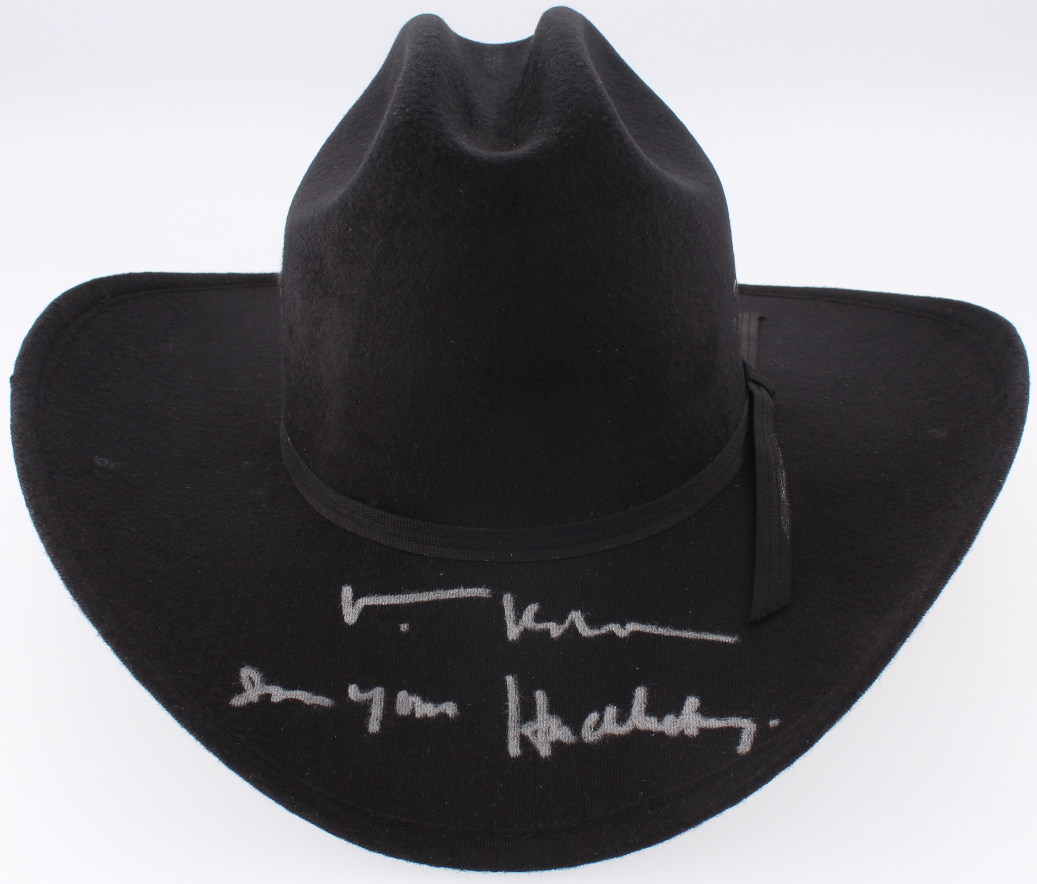 Val Kilmer Signed "Tombstone" Cowboy Hat Inscribed "I'm Your Huckleberry" (Beckett COA) at PristineAuction.com Val Kilmer Signed "Tombstone" Cowboy Hat Inscribed "I'm Your Huckleberry" (Beckett COA) at PristineAuction.com
