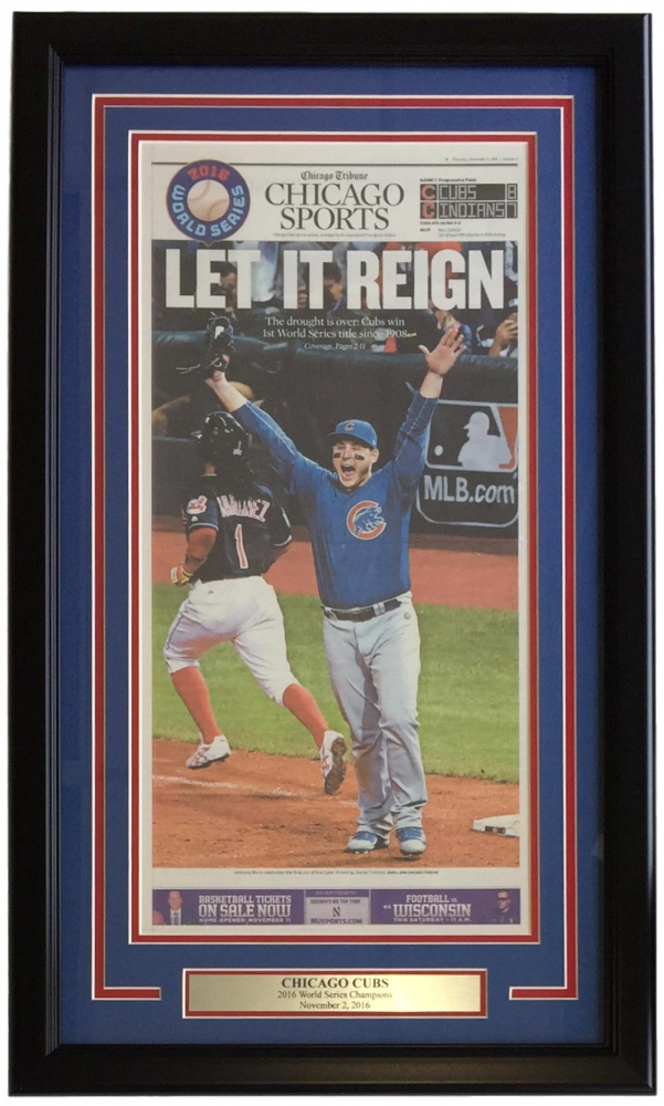Sports Memorabilia Auction Pristine Chicago Cubs 18x30 Custom Framed 2018 World Series Champions Tribune Reign Newspaper Page Display At Pristineauction