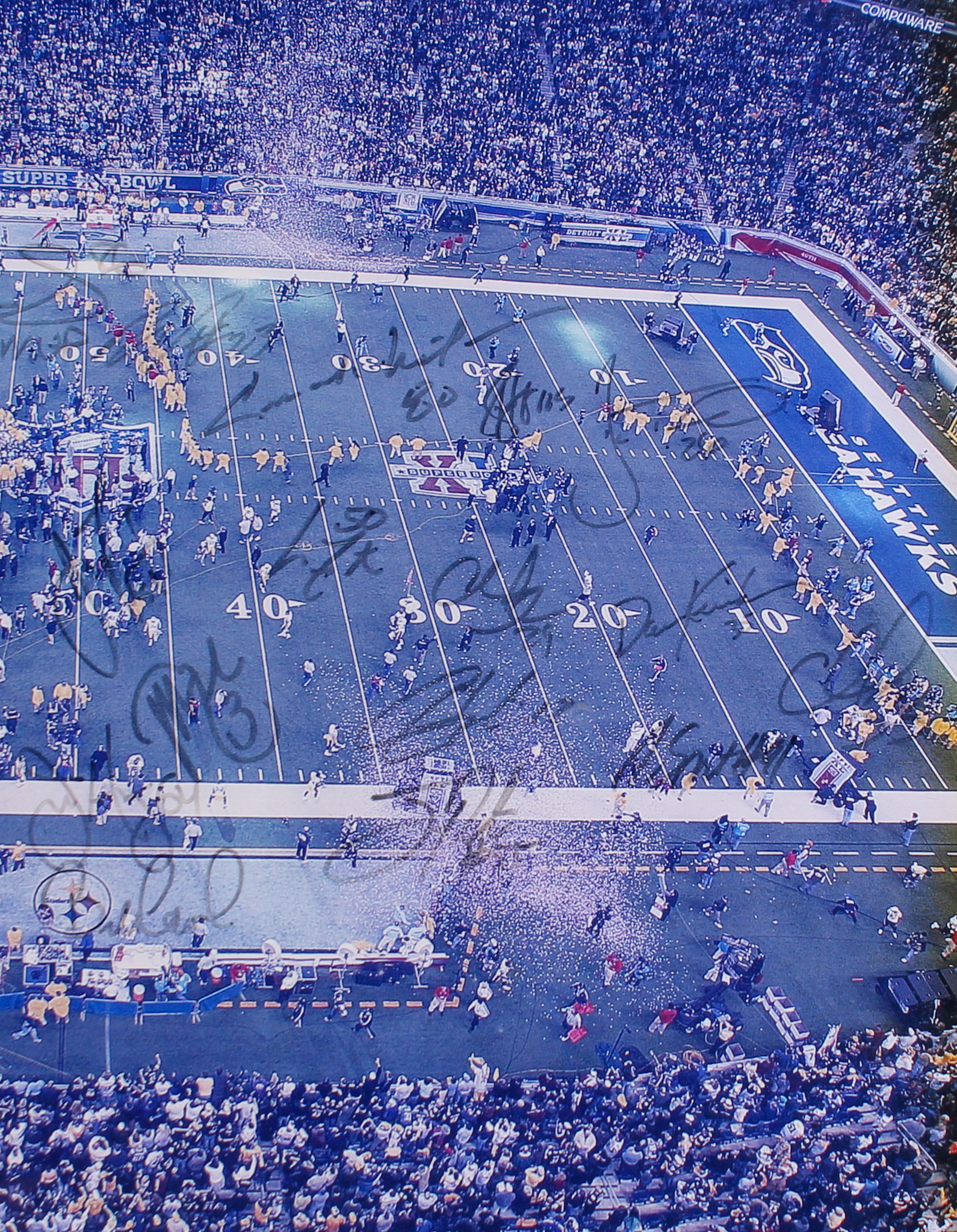 Pittsburgh Steelers Super Bowl XL 29x32.5 Custom Framed Limited Edition Photo Team-Signed by (26) with Hines Ward, Ben Roethlisberger, Troy Polamalu, Joey Porter (Fanatics Hologram) at PristineAuction.com Pittsburgh Steelers Super Bowl XL 29x32.5 Custom Framed Limited Edition Photo Team-Signed by (26) with Hines Ward, Ben Roethlisberger, Troy Polamalu, Joey Porter (Fanatics Hologram) at PristineAuction.com