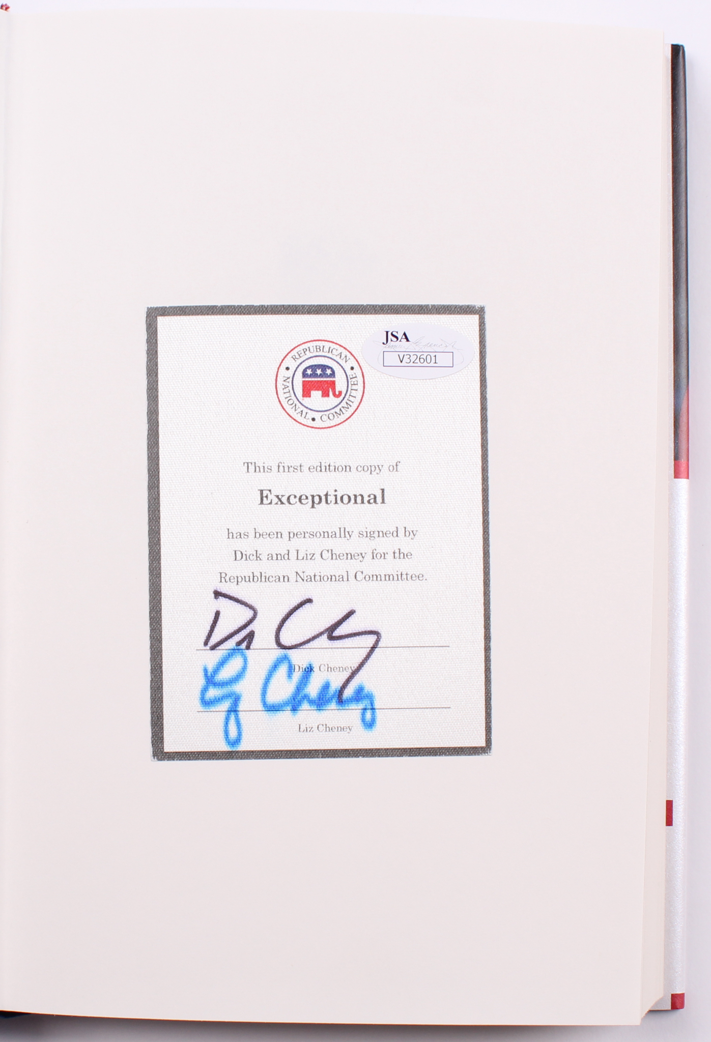 Dick Cheney & Liz Cheney Signed "Exceptional: Why The World Needs A Powerful America" Hardcover Book (JSA COA) at PristineAuction.com Dick Cheney & Liz Cheney Signed "Exceptional: Why The World Needs A Powerful America" Hardcover Book (JSA COA) at PristineAuction.com