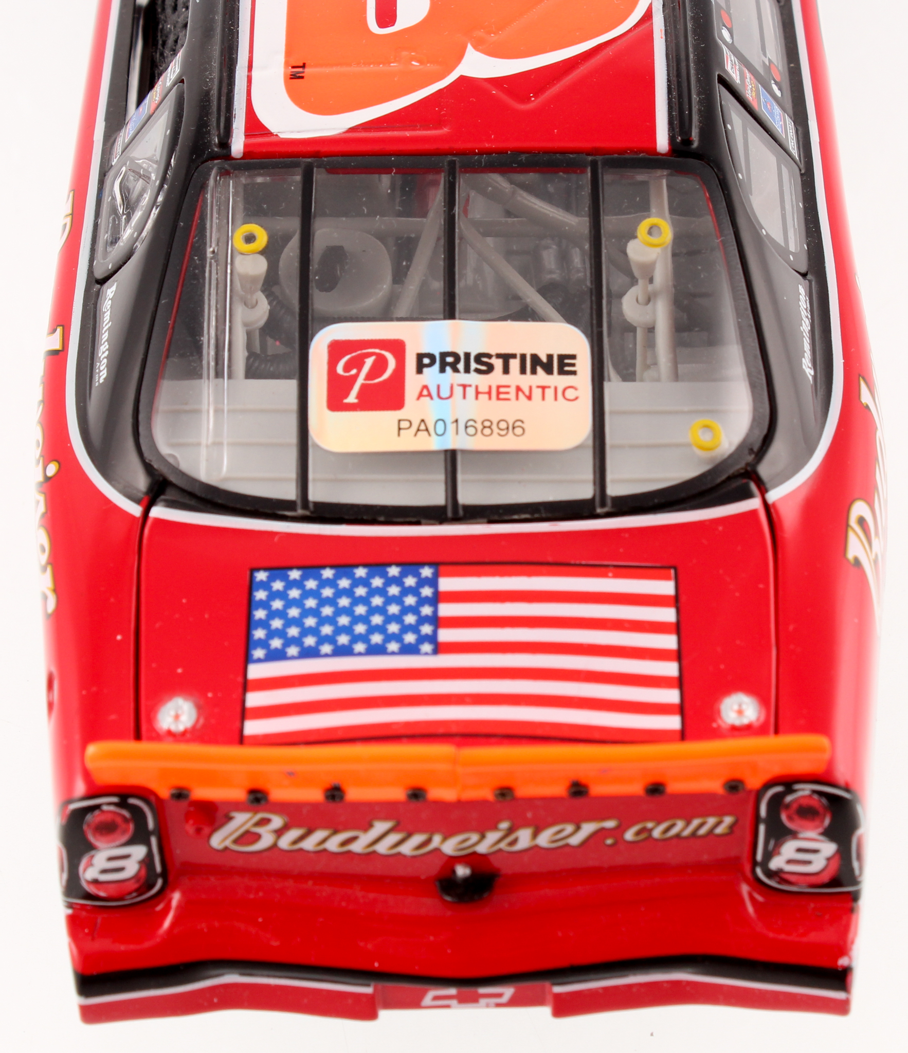 Dale Earnhardt Jr. Signed 2001 #8 Budweiser Talladega Win - Raced Version - 1:24 LE Premium Action Diecast Car (Dale Jr. Hologram) at PristineAuction.com Dale Earnhardt Jr. Signed 2001 #8 Budweiser Talladega Win - Raced Version - 1:24 LE Premium Action Diecast Car (Dale Jr. Hologram) at PristineAuction.com