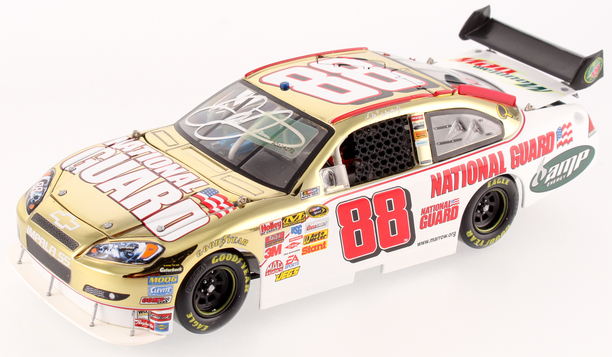 Dale Earnhardt Jr. Signed 2008 #88 National Guard - Gold Chrome - 1:24 LE Premium Action Diecast Car (Dale Jr. Hologram) at PristineAuction.com Dale Earnhardt Jr. Signed 2008 #88 National Guard - Gold Chrome - 1:24 LE Premium Action Diecast Car (Dale Jr. Hologram) at PristineAuction.com