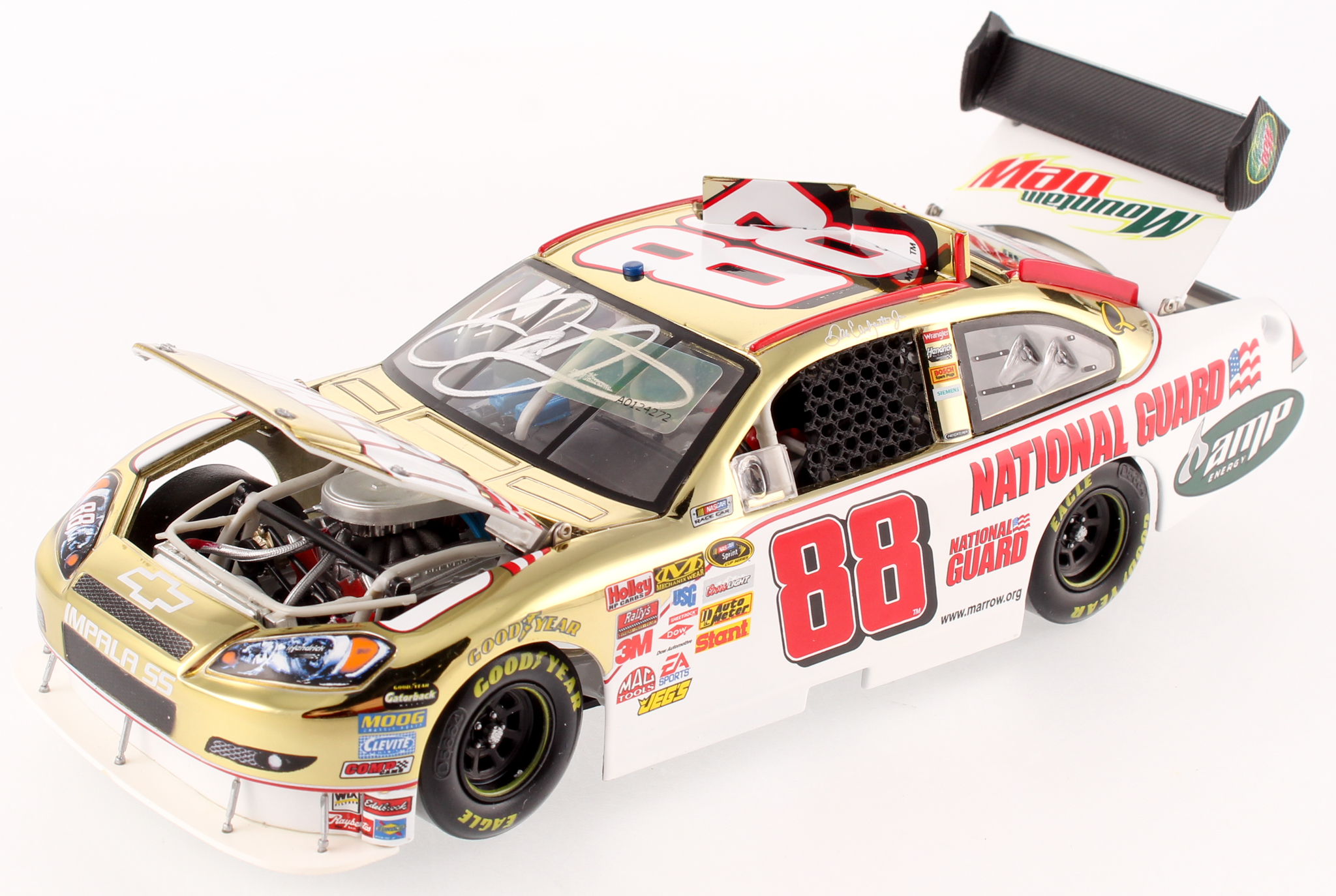 Dale Earnhardt Jr. Signed 2008 #88 National Guard - Gold Chrome - 1:24 LE Premium Action Diecast Car (Dale Jr. Hologram) at PristineAuction.com Dale Earnhardt Jr. Signed 2008 #88 National Guard - Gold Chrome - 1:24 LE Premium Action Diecast Car (Dale Jr. Hologram) at PristineAuction.com