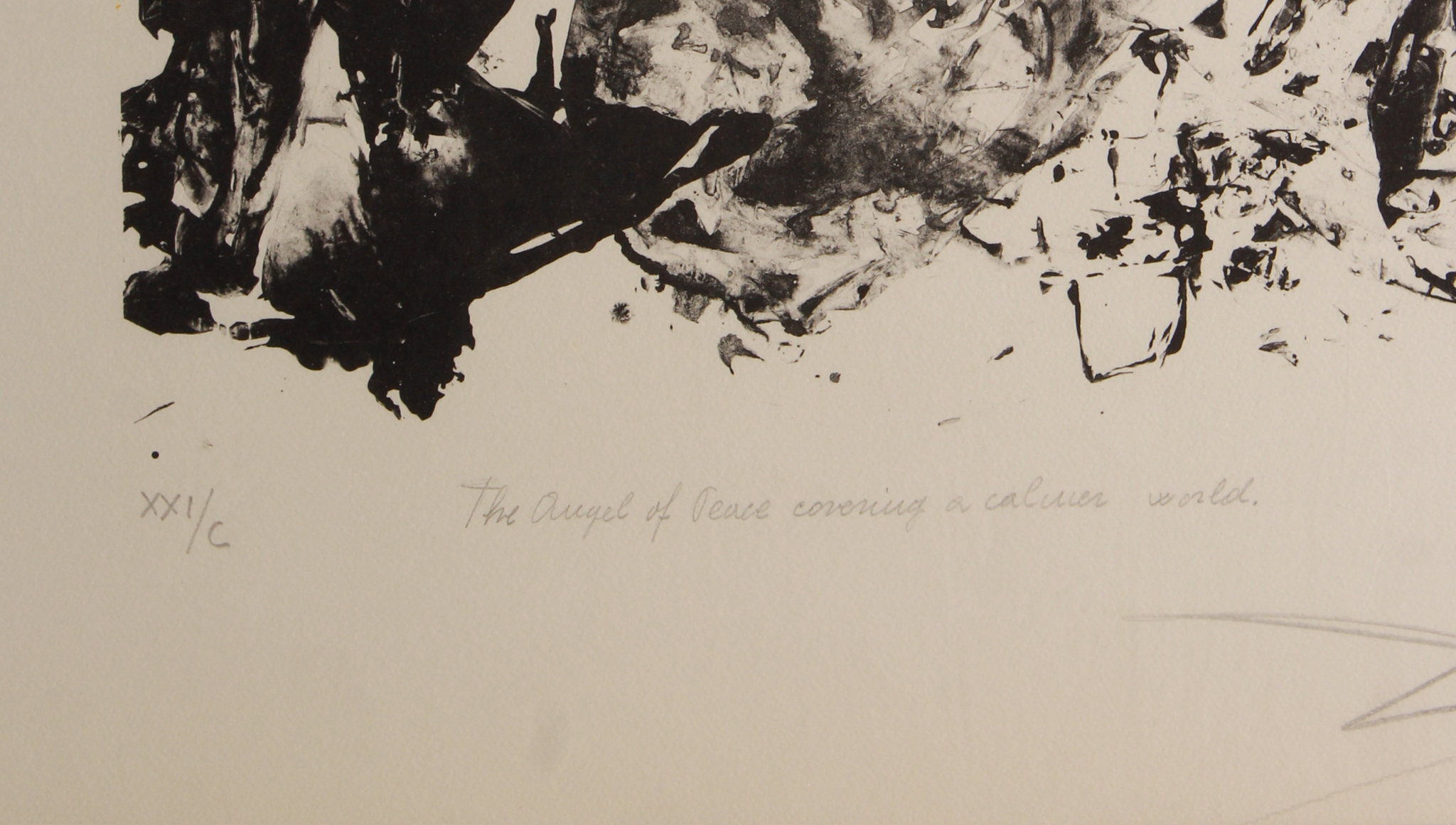 Salvador Dali Signed "Angel of Mercy Covering a Calmer World" 22x29 Limited Edition 1973 Lithograph (PA LOA) at PristineAuction.com Salvador Dali Signed "Angel of Mercy Covering a Calmer World" 22x29 Limited Edition 1973 Lithograph (PA LOA) at PristineAuction.com