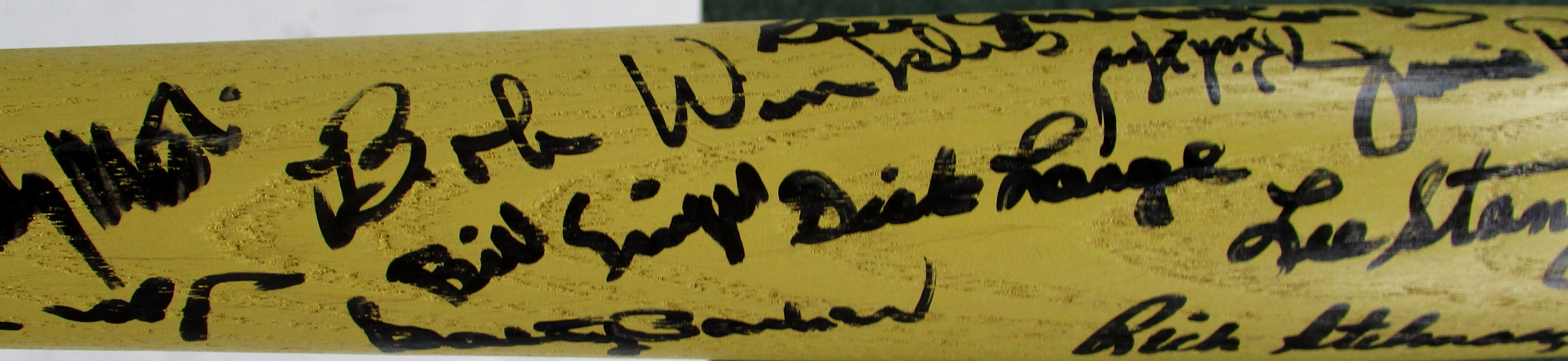 1973 Angels Mini Baseball Bat Team-Signed by (21) with Dick Lange, Bill Singer, Lee Stanton, Jeff Torborg, Ken Berry (SI COA) at PristineAuction.com 1973 Angels Mini Baseball Bat Team-Signed by (21) with Dick Lange, Bill Singer, Lee Stanton, Jeff Torborg, Ken Berry (SI COA) at PristineAuction.com