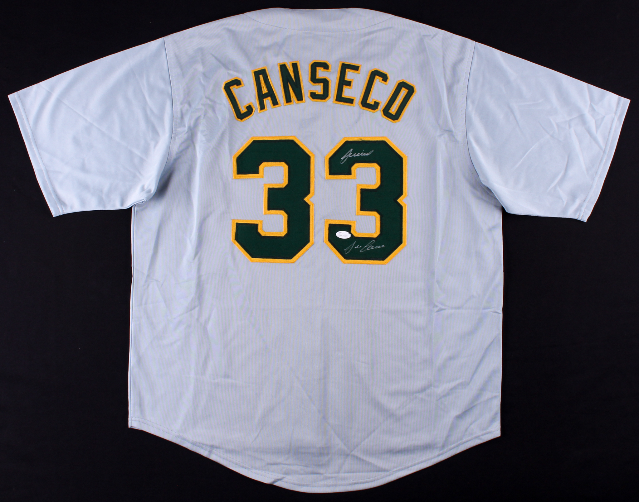 Jose Canseco Signed Athletics Jersey Inscribed "Juiced" (JSA COA) at PristineAuction.com Jose Canseco Signed Athletics Jersey Inscribed "Juiced" (JSA COA) at PristineAuction.com