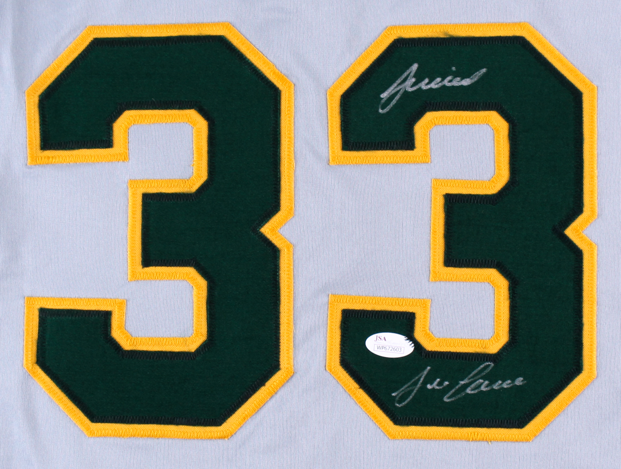 Jose Canseco Signed Athletics Jersey Inscribed "Juiced" (JSA COA) at PristineAuction.com Jose Canseco Signed Athletics Jersey Inscribed "Juiced" (JSA COA) at PristineAuction.com