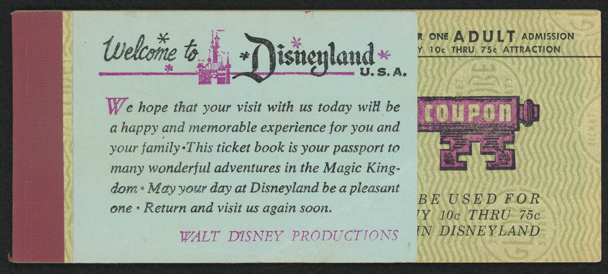 Vintage Disneyland Coupon Book at PristineAuction.com Vintage Disneyland Coupon Book at PristineAuction.com