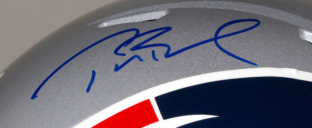 Tom Brady Signed Patriots Full-Size Authentic On-Field Speed Helmet (TriStar Hologram) at PristineAuction.com Tom Brady Signed Patriots Full-Size Authentic On-Field Speed Helmet (TriStar Hologram) at PristineAuction.com