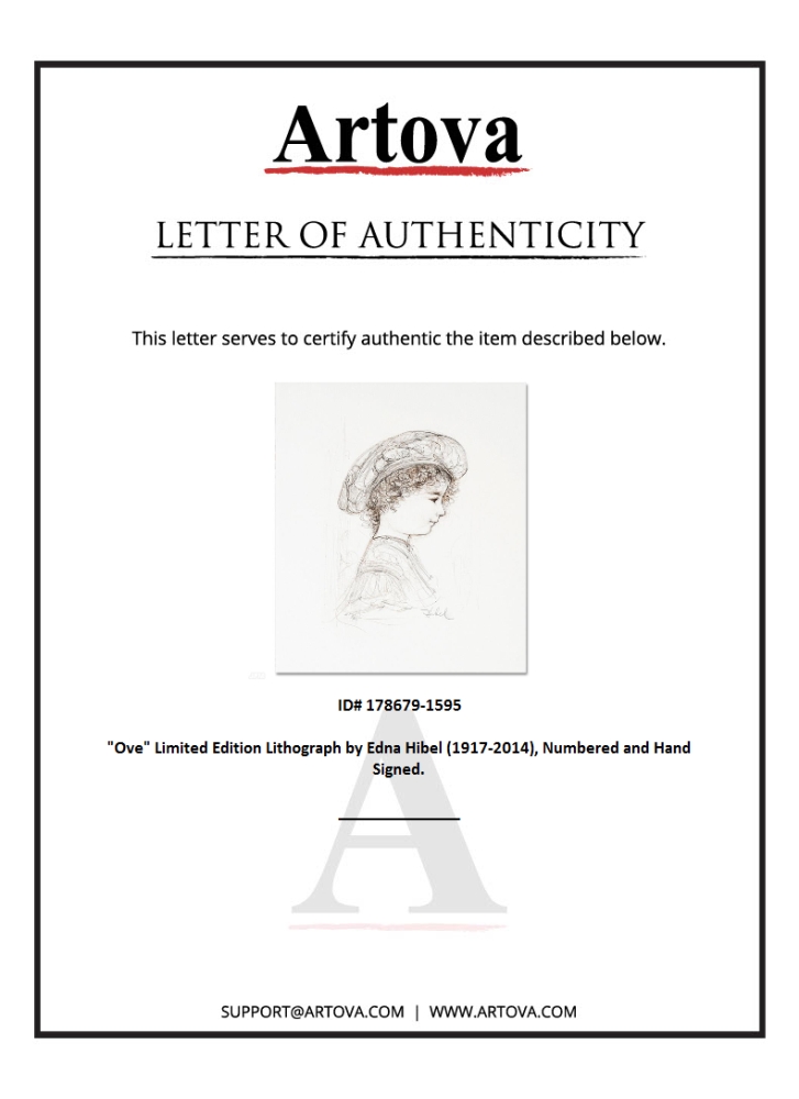 "Ove" LE 10x16 Lithograph by Edna Hibel (Artova) at PristineAuction.com "Ove" LE 10x16 Lithograph by Edna Hibel (Artova) at PristineAuction.com