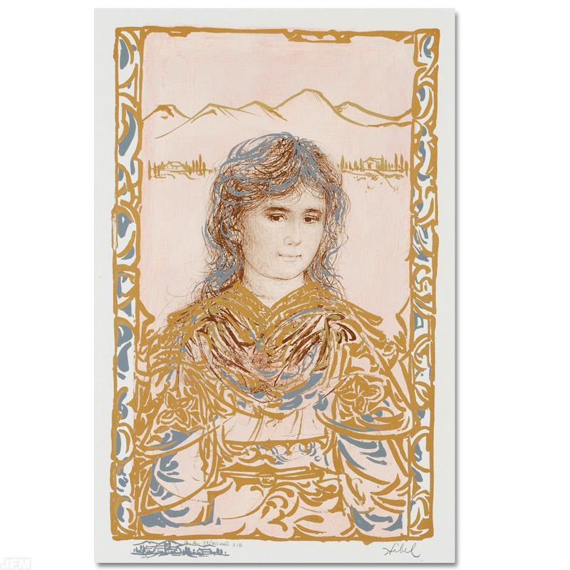 "Becky" LE 12x20 Lithograph by Edna Hibel (Artova) at PristineAuction.com "Becky" LE 12x20 Lithograph by Edna Hibel (Artova) at PristineAuction.com