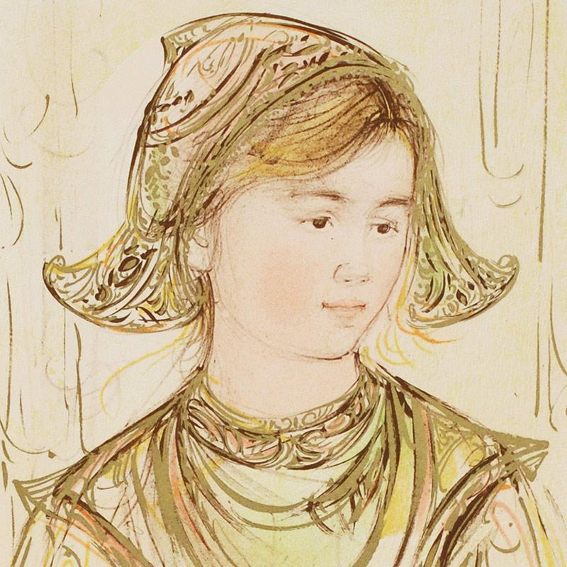 "Helen" LE 12x19 Lithograph by Edna Hibel (Artova) at PristineAuction.com "Helen" LE 12x19 Lithograph by Edna Hibel (Artova) at PristineAuction.com