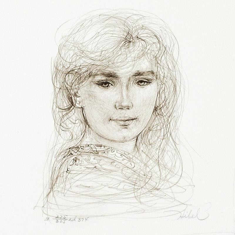 "Inga" LE 16x22 Lithograph by Edna Hibel (Artova) at PristineAuction.com "Inga" LE 16x22 Lithograph by Edna Hibel (Artova) at PristineAuction.com