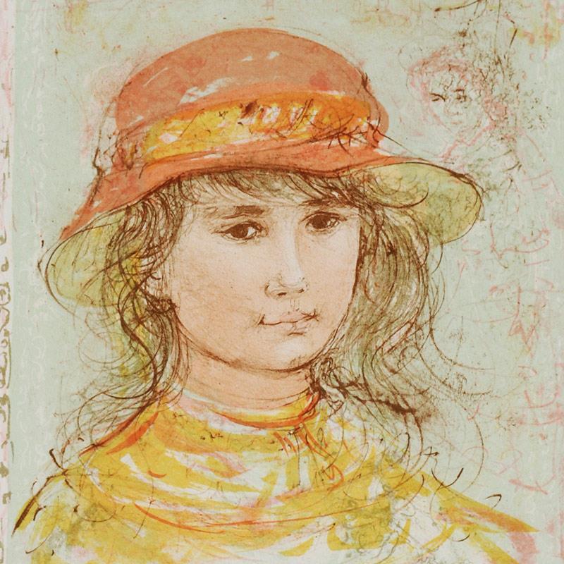 "Pamela" LE 13x14 Lithograph by Edna Hibel (Artova) at PristineAuction.com "Pamela" LE 13x14 Lithograph by Edna Hibel (Artova) at PristineAuction.com