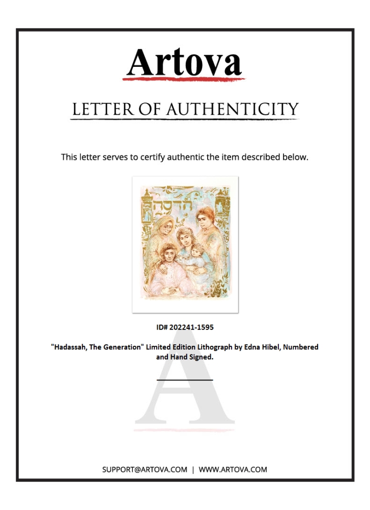 "Hadassah - The Generation" LE 20x25 Lithograph by Edna Hibel (Artova) at PristineAuction.com "Hadassah - The Generation" LE 20x25 Lithograph by Edna Hibel (Artova) at PristineAuction.com