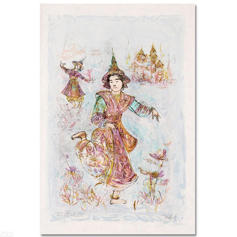 "Thai Dancers" LE 15x25 Lithograph by Edna Hibel (Artova) at PristineAuction.com "Thai Dancers" LE 15x25 Lithograph by Edna Hibel (Artova) at PristineAuction.com
