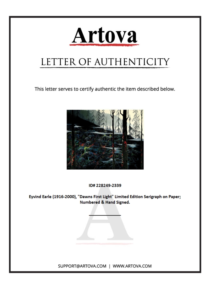 "Dawns First Light" LE 25x32 Serigraph by Eyvind Earle (Artova) at PristineAuction.com "Dawns First Light" LE 25x32 Serigraph by Eyvind Earle (Artova) at PristineAuction.com