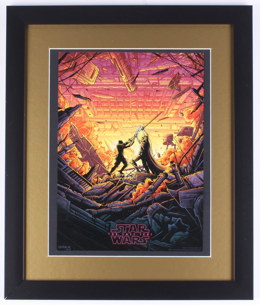Online Sports Memorabilia Auction Pristine Star Wars The Last Jedi 16x19 Custom Framed Movie Poster At Pristineauction