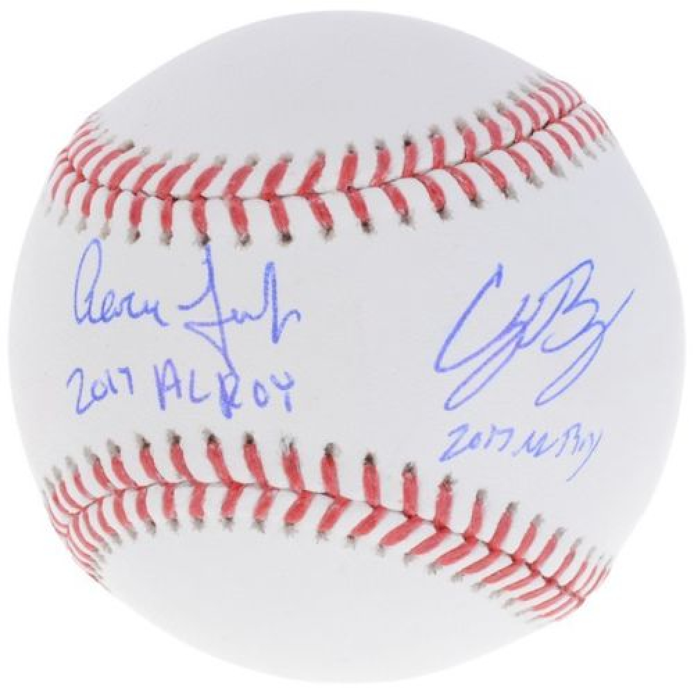 Aaron Judge & Cody Bellinger Signed Baseball Inscribed "2017 AL ROY