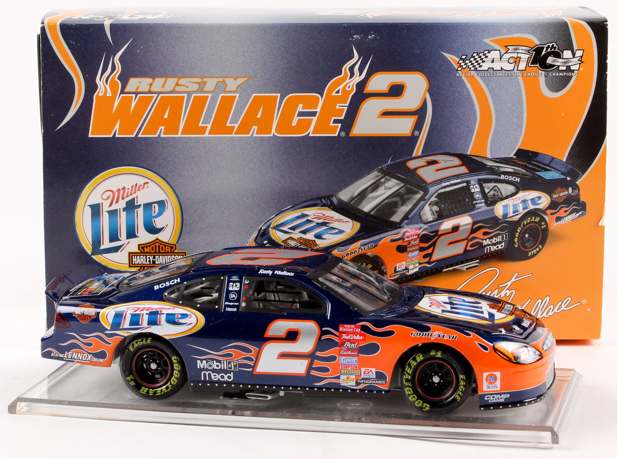 Rusty Wallace LE #2 Miller Lite / Harley-Davison 2002 Taurus 1:24 Scale Die Cast Car at PristineAuction.com Rusty Wallace LE #2 Miller Lite / Harley-Davison 2002 Taurus 1:24 Scale Die Cast Car at PristineAuction.com