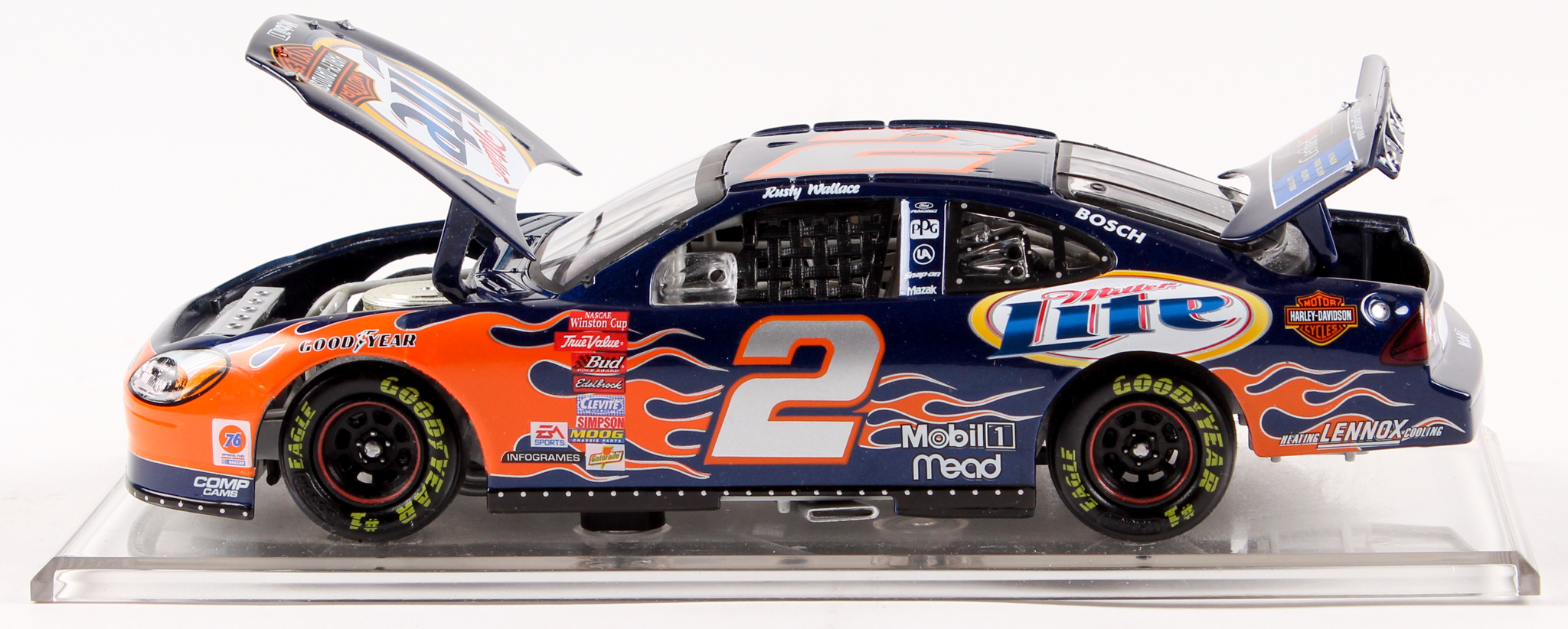 Rusty Wallace LE #2 Miller Lite / Harley-Davison 2002 Taurus 1:24 Scale Die Cast Car at PristineAuction.com Rusty Wallace LE #2 Miller Lite / Harley-Davison 2002 Taurus 1:24 Scale Die Cast Car at PristineAuction.com