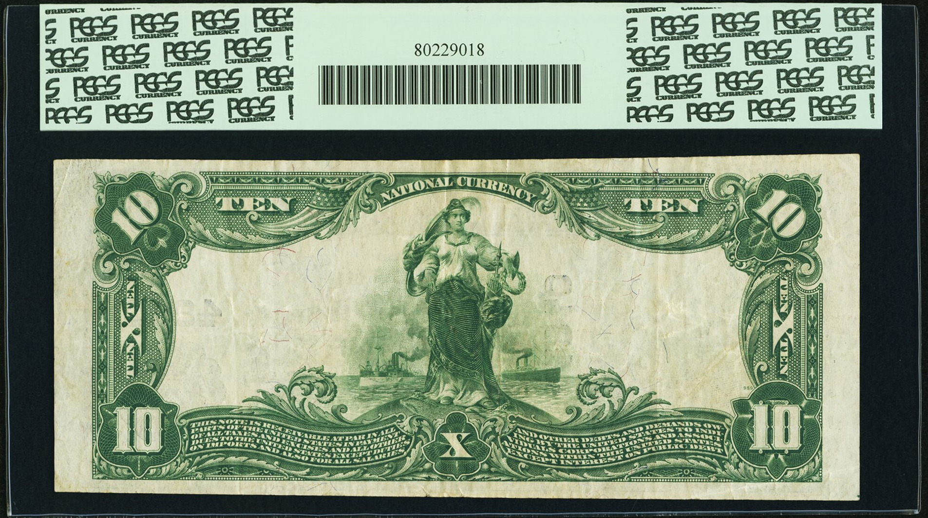 1902 $10 Ten Dollars U.S. National Currency Large Size Bank Note - The National Lumbermans Bank of Muskegon, MI (PCGS 30) at PristineAuction.com 1902 $10 Ten Dollars U.S. National Currency Large Size Bank Note - The National Lumbermans Bank of Muskegon, MI (PCGS 30) at PristineAuction.com
