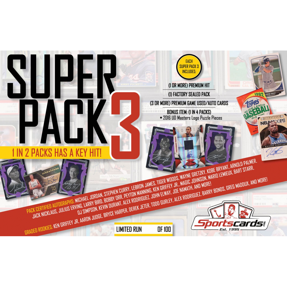 "SUPER PACK 3" Premium Sports Card Mystery Pack