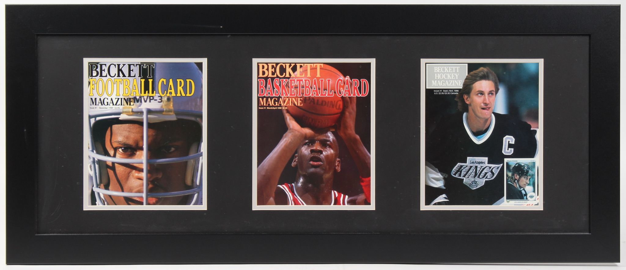 Michael Jordan, Wayne Gretzky & Bo Jackson "Beckett Magazine" 17.5x41.5 Custom Framed Magazine Cover Display at PristineAuction.com Michael Jordan, Wayne Gretzky & Bo Jackson "Beckett Magazine" 17.5x41.5 Custom Framed Magazine Cover Display at PristineAuction.com