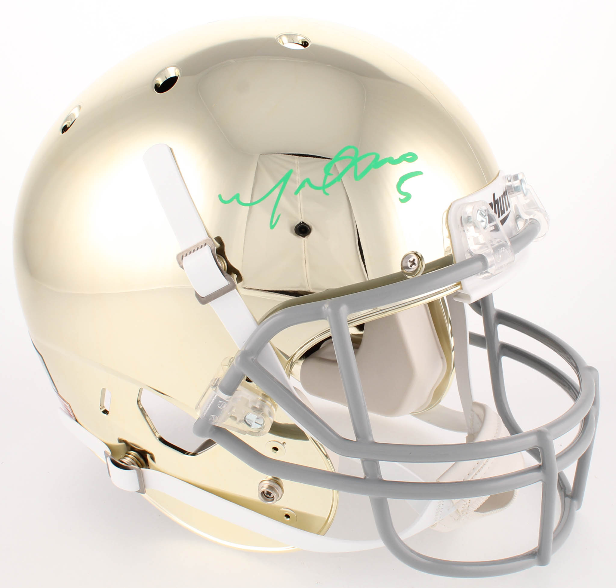 Manti Te'o Signed Notre Dame Fighting Irish Chrome Full-Size Helmet (Radtke COA) at PristineAuction.com Manti Te'o Signed Notre Dame Fighting Irish Chrome Full-Size Helmet (Radtke COA) at PristineAuction.com