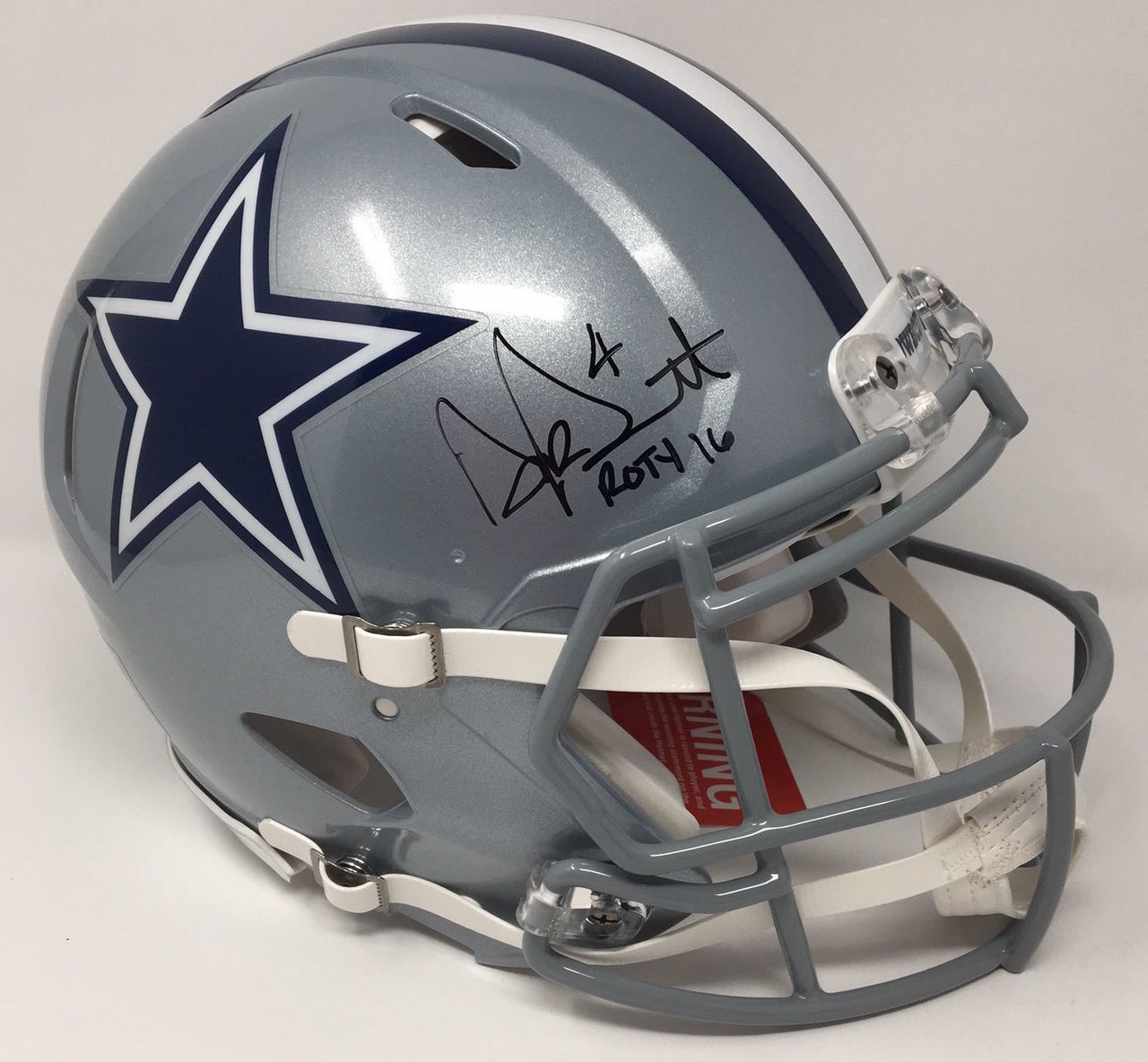 Dak Prescott Signed Cowboys Limited Edition Full-Size Authentic On-Field Helmet Inscribed "ROTY 16" (Steiner COA) at PristineAuction.com Dak Prescott Signed Cowboys Limited Edition Full-Size Authentic On-Field Helmet Inscribed "ROTY 16" (Steiner COA) at PristineAuction.com