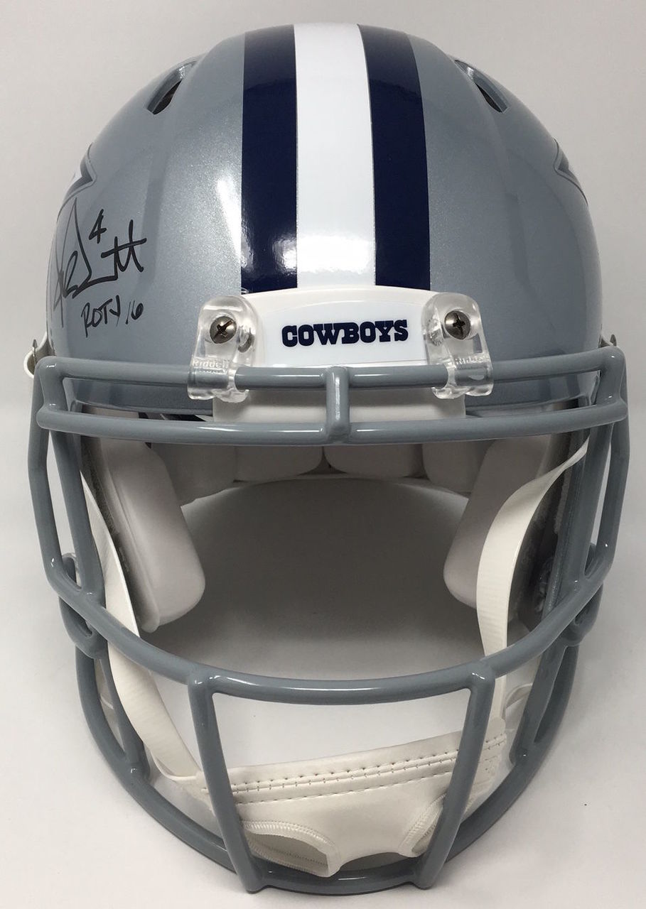 Dak Prescott Signed Cowboys Limited Edition Full-Size Authentic On-Field Helmet Inscribed "ROTY 16" (Steiner COA) at PristineAuction.com Dak Prescott Signed Cowboys Limited Edition Full-Size Authentic On-Field Helmet Inscribed "ROTY 16" (Steiner COA) at PristineAuction.com