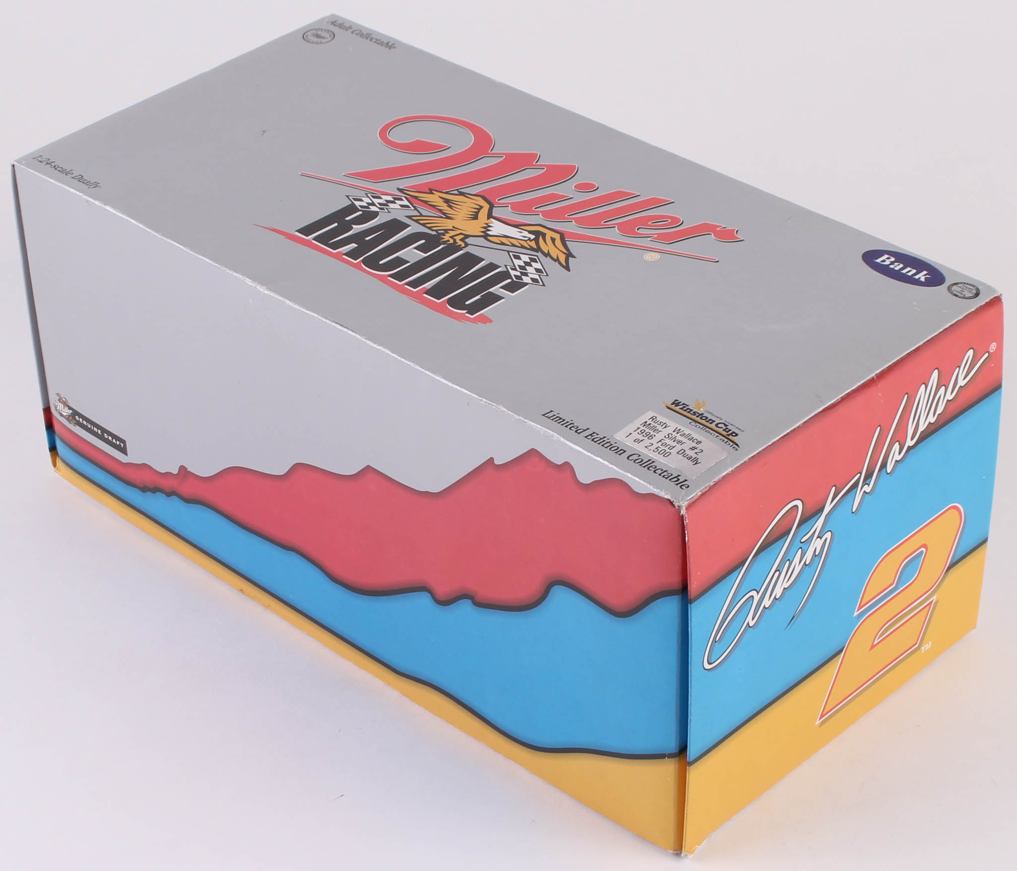 Rusty Wallace 1996 Ford #2 Miller Silver 1:24 LE Miller Racing Diecast Dually at PristineAuction.com Rusty Wallace 1996 Ford #2 Miller Silver 1:24 LE Miller Racing Diecast Dually at PristineAuction.com