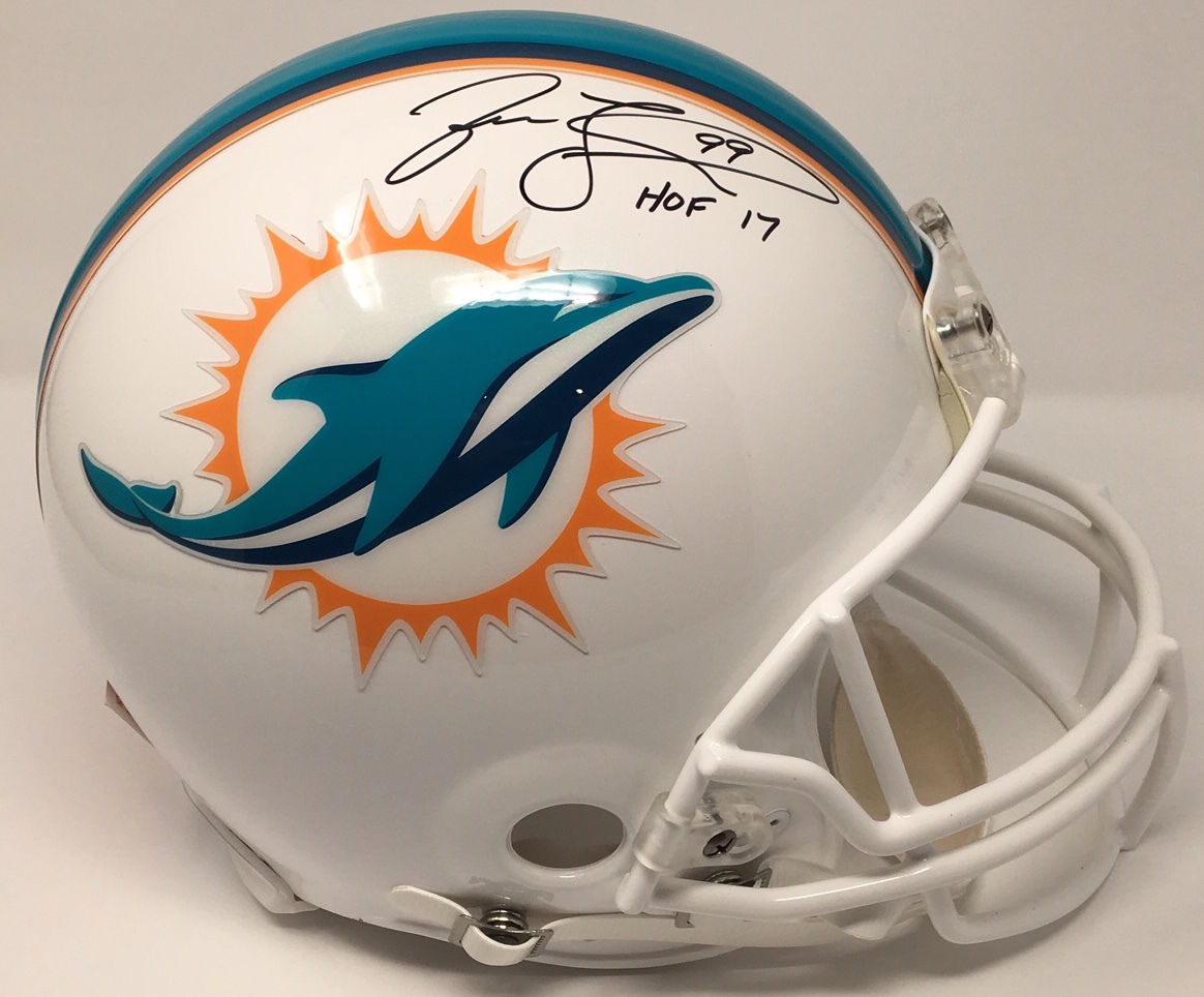 Jason Taylor Signed Dolphins Limited Edition Full-Size Authentic On-Field Helmet Inscribed "HOF 17" (Steiner COA) at PristineAuction.com Jason Taylor Signed Dolphins Limited Edition Full-Size Authentic On-Field Helmet Inscribed "HOF 17" (Steiner COA) at PristineAuction.com
