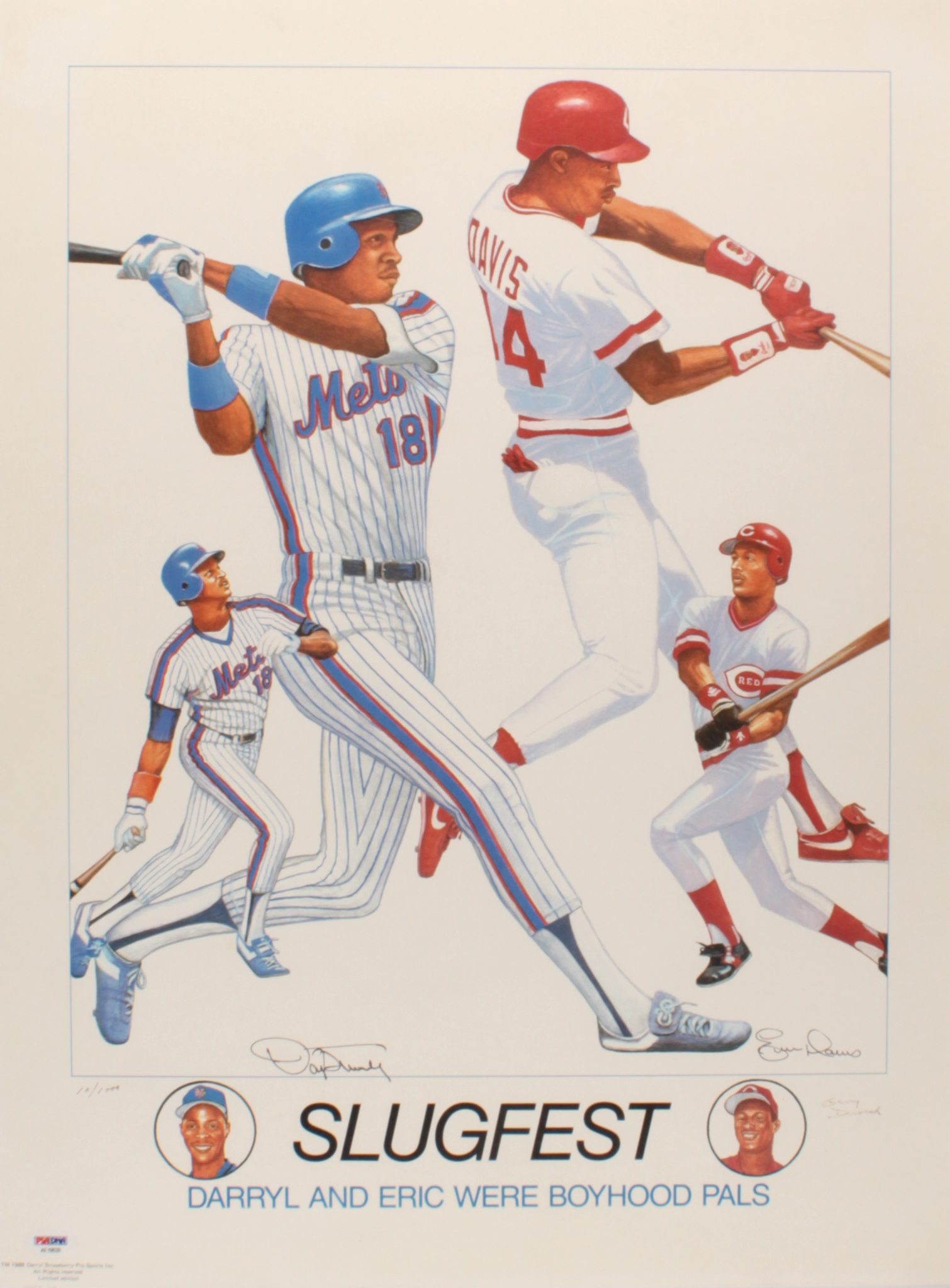 Darryl Strawberry & Eric Davis Signed LE "Slugfest" 18x24 Poster (PSA COA) at PristineAuction.com Darryl Strawberry & Eric Davis Signed LE "Slugfest" 18x24 Poster (PSA COA) at PristineAuction.com