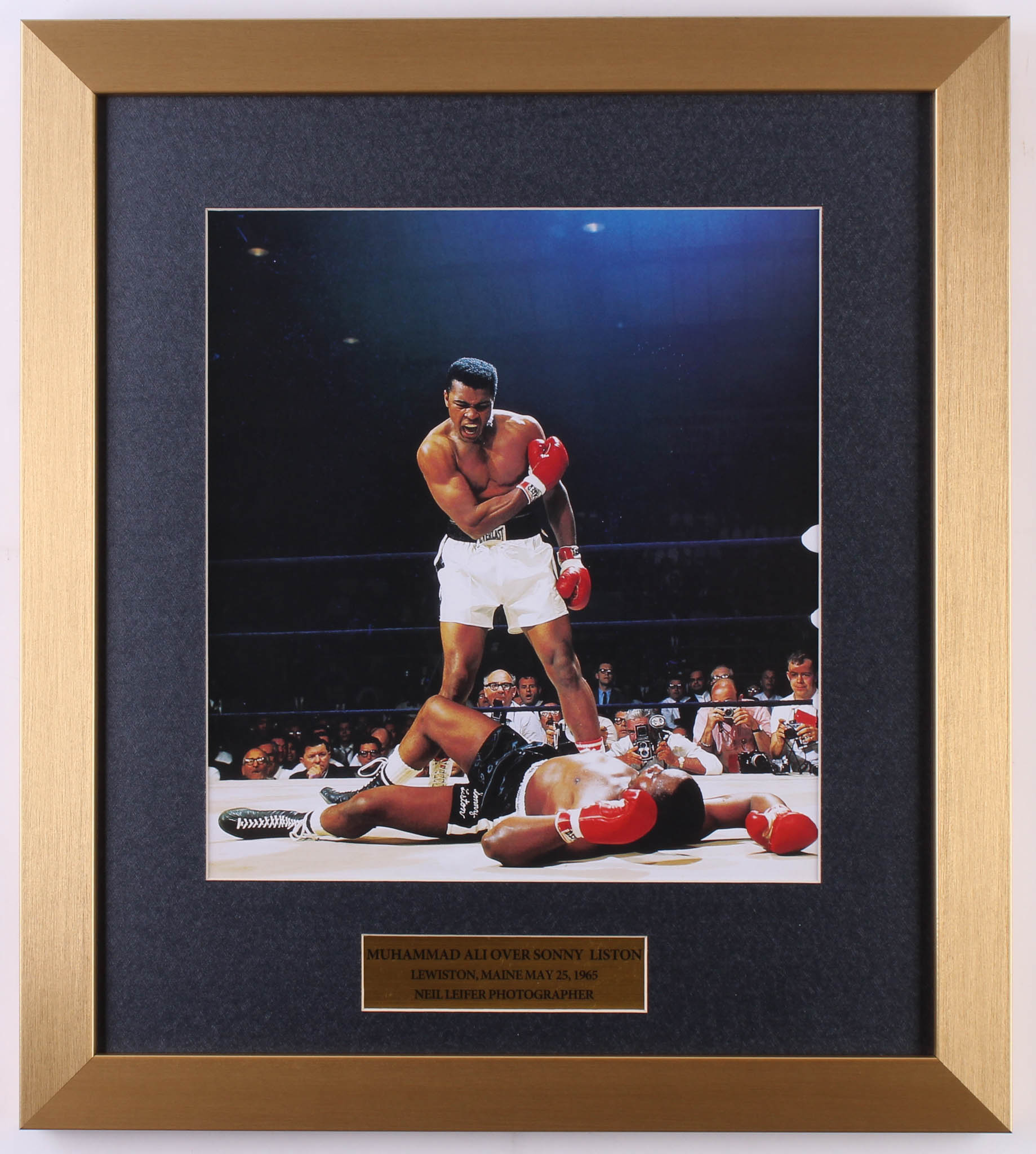 Muhammad Ali & Sonny Liston 16x18 Custom Framed Photo Cut Display at PristineAuction.com Muhammad Ali & Sonny Liston 16x18 Custom Framed Photo Cut Display at PristineAuction.com