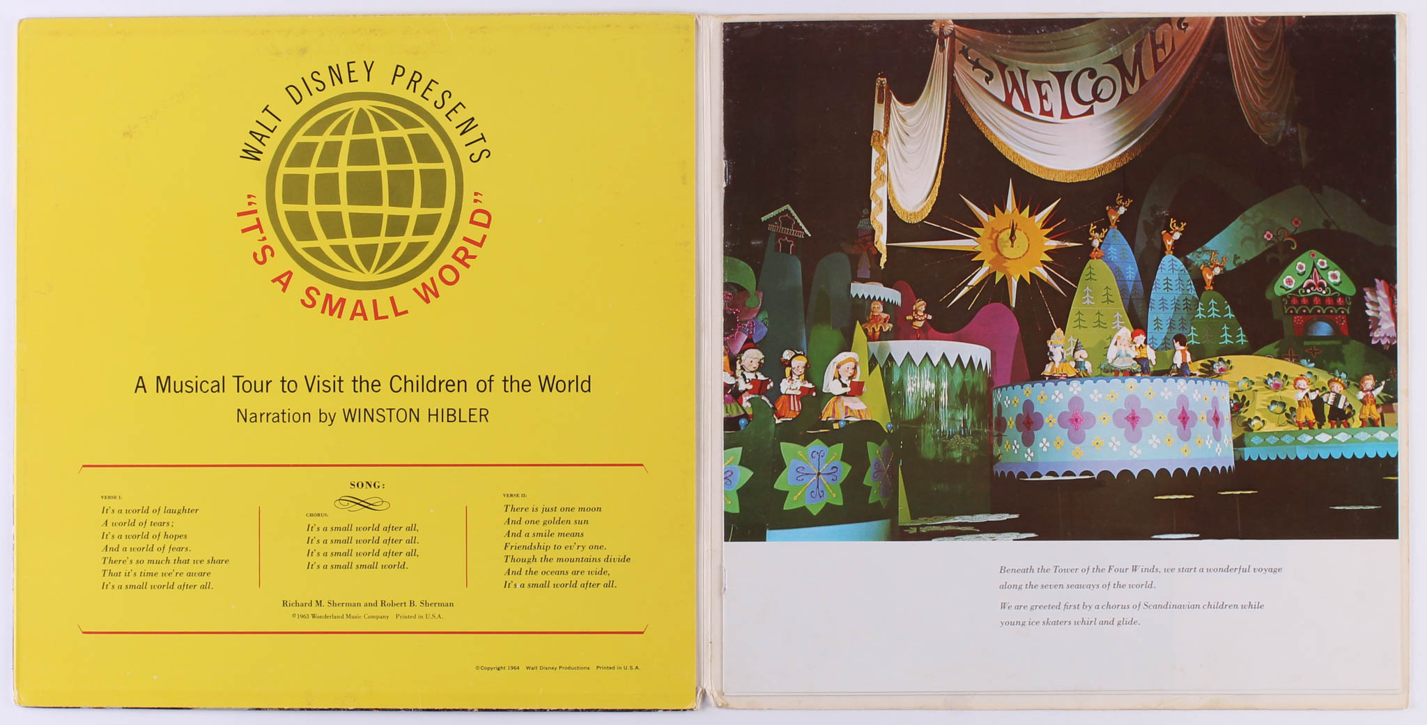 Vintage 1964 Walt Disney "It's a Small World" Vinyl Record Album at PristineAuction.com Vintage 1964 Walt Disney "It's a Small World" Vinyl Record Album at PristineAuction.com