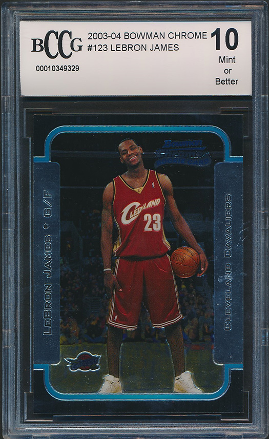 2003-04 Bowman Chrome #123 LeBron James RC (BCCG 10) at PristineAuction.com 2003-04 Bowman Chrome #123 LeBron James RC (BCCG 10) at PristineAuction.com