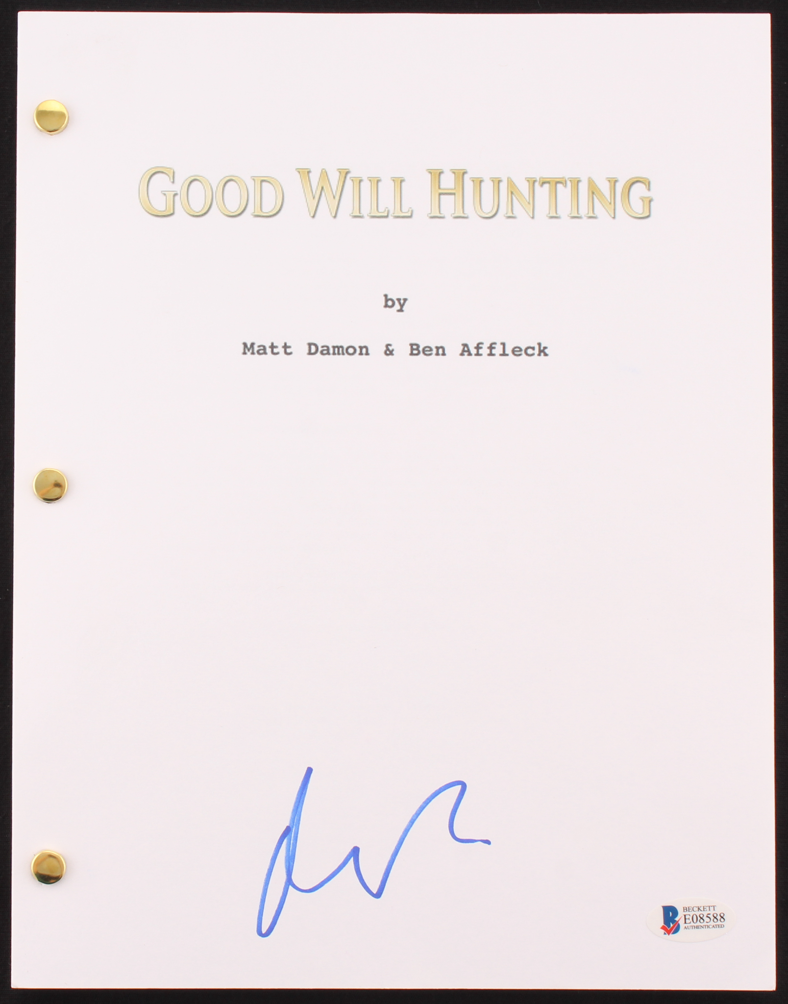Matt Damon Signed "Good Will Hunting" Full Movie Script (Beckett COA) at PristineAuction.com Matt Damon Signed "Good Will Hunting" Full Movie Script (Beckett COA) at PristineAuction.com
